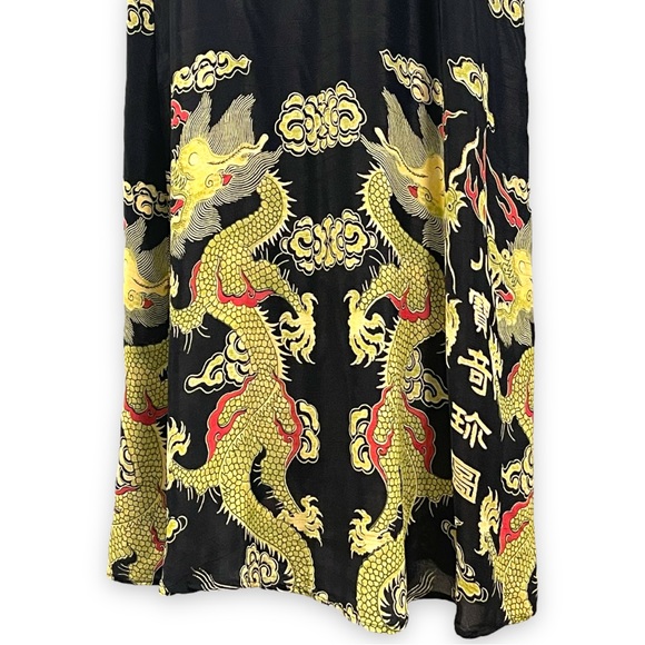 Citron Santa Monica Japanese Dragon Print Dress size medium - Picture 4 of 6